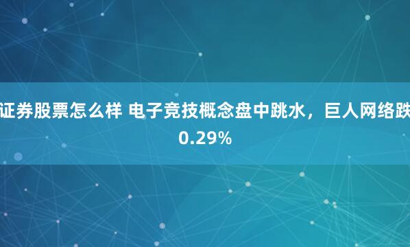 证券股票怎么样 电子竞技概念盘中跳水，巨人网络跌0.29%