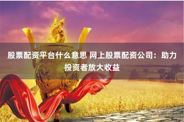 股票配资平台什么意思 网上股票配资公司：助力投资者放大收益